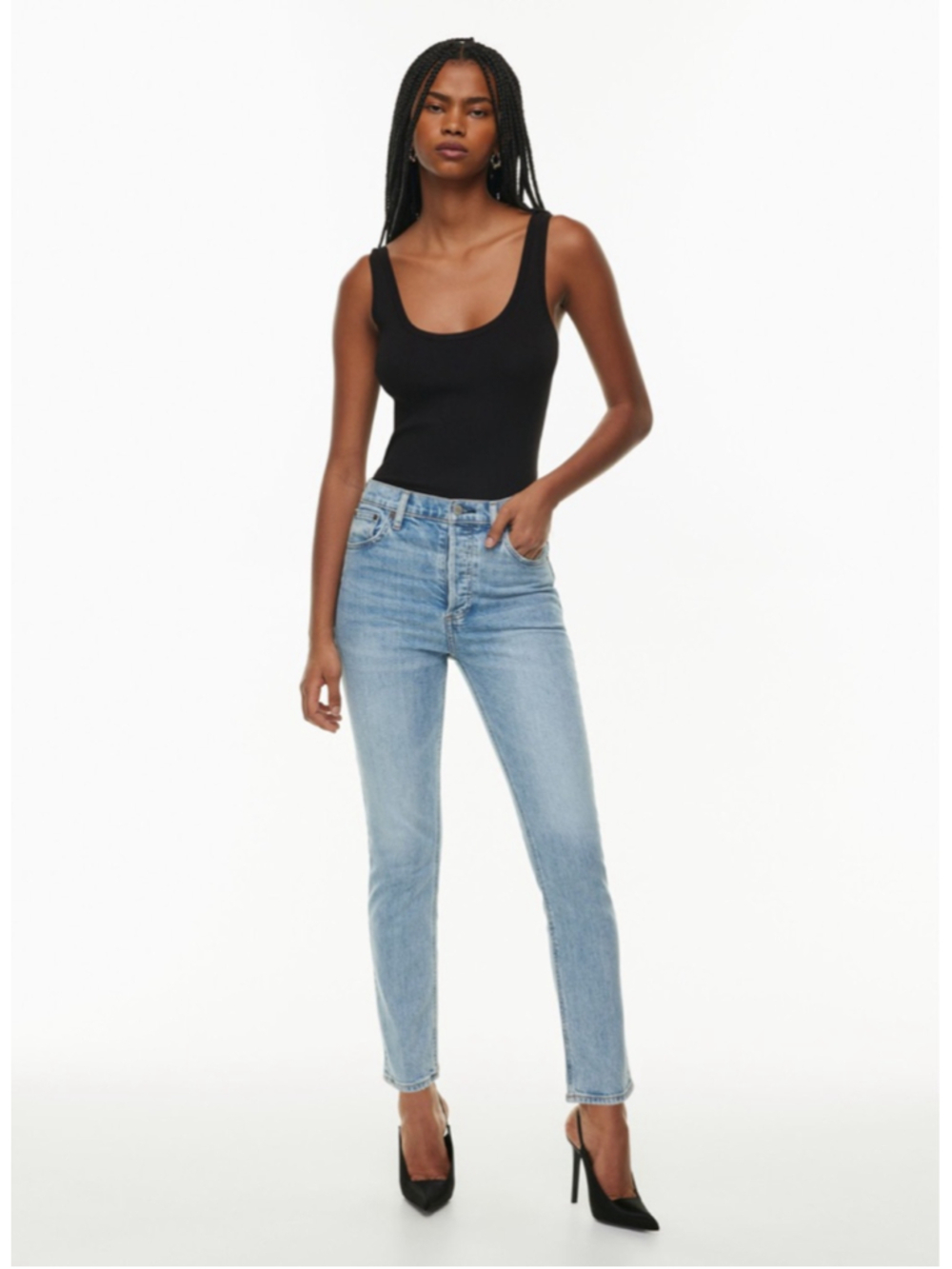 Denim Forum New Blue The Yoko High Rise Slim Jeans Women's Size 24